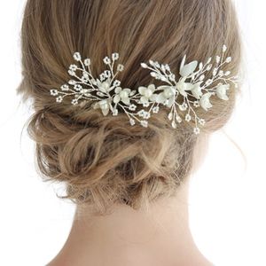 Bridal 2pcs Floral Pin Hairpiece Pearl Flower Girl
